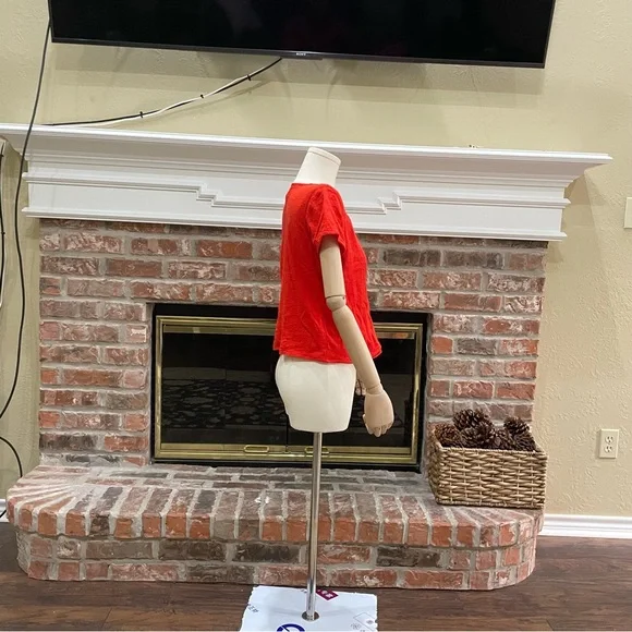 Madewell bright red wrap v neck tie top / XS / NWOT - Picture 8 of 12